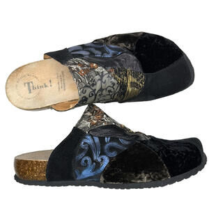 Vintage Y2K Think leather patchwork comfort lagenlook Clogs EUC‎ Size 41 /10